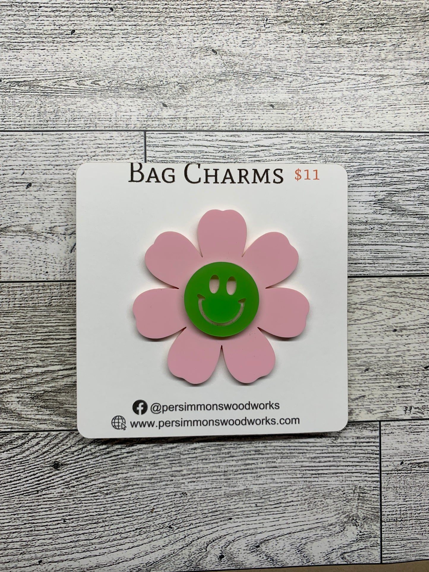 Smiley Flower Bag Charm