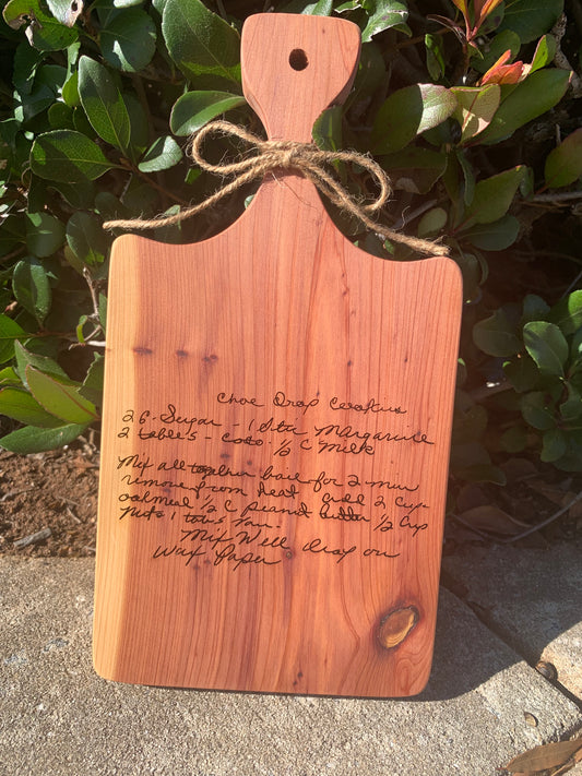 Customized Cedar Recipe Boards
