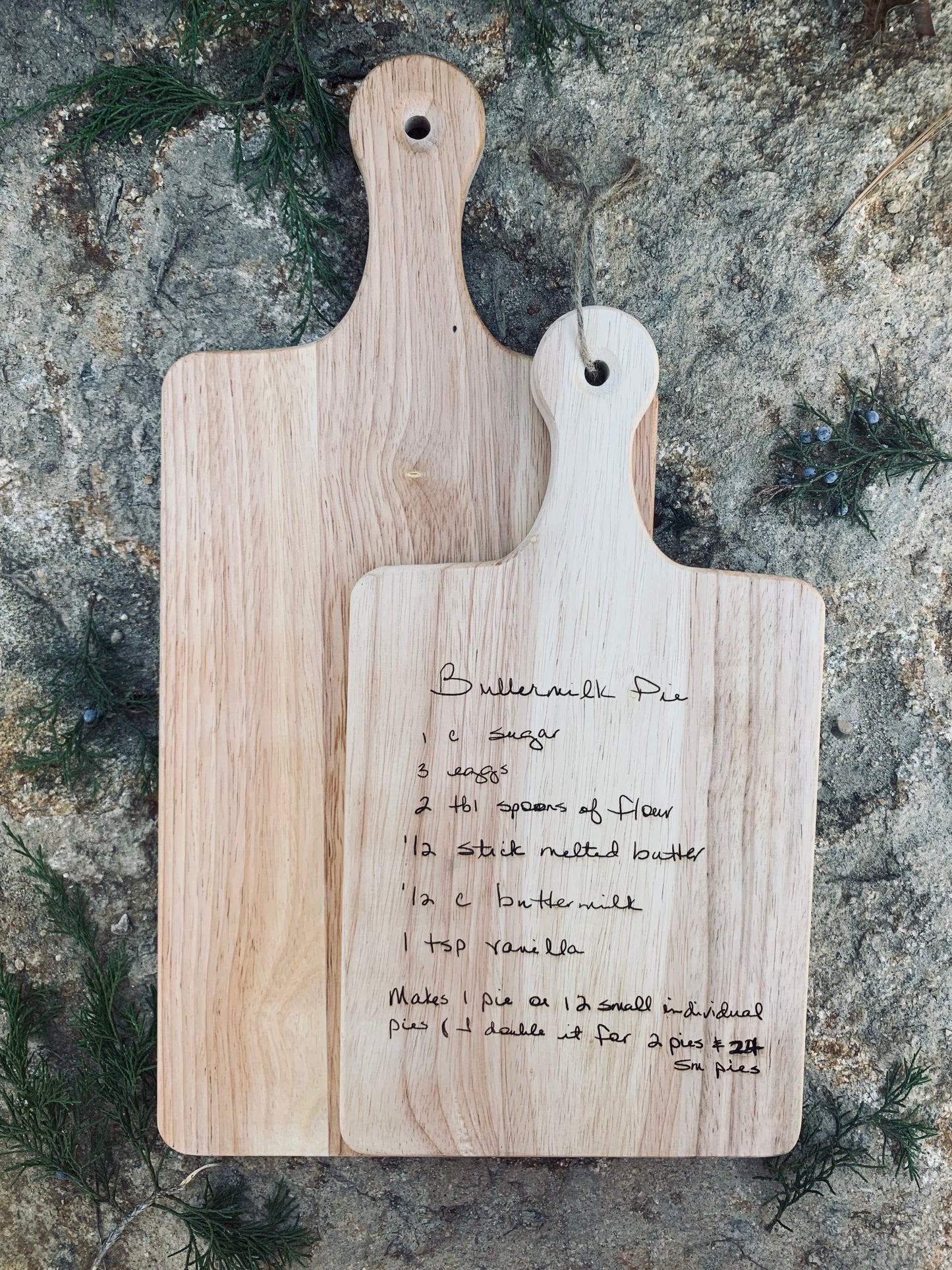 SMALL~Custom Engraved Handwritten Recipe Board