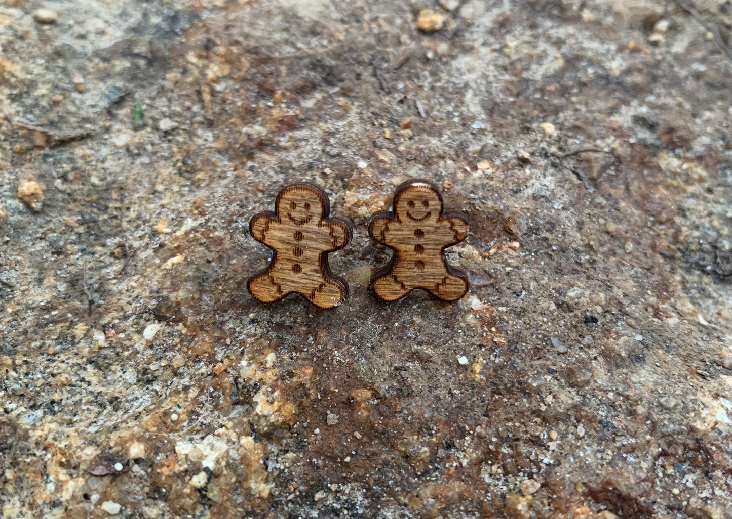 Christmas Wood Stud Earring