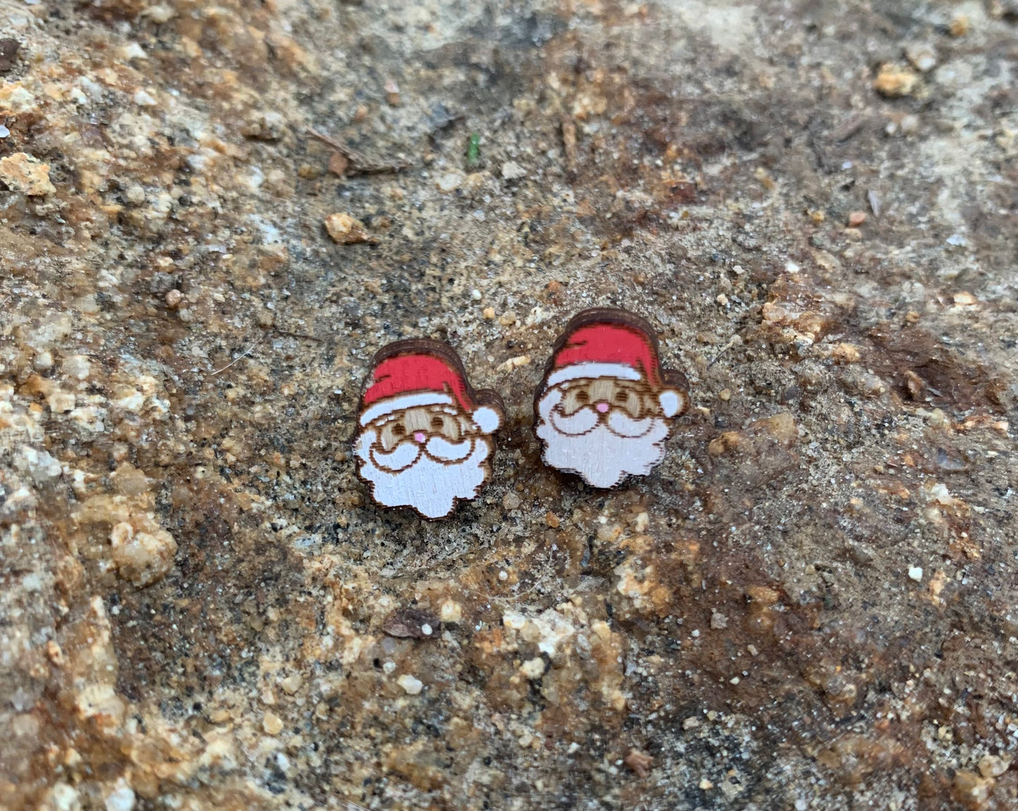 Christmas Wood Stud Earring
