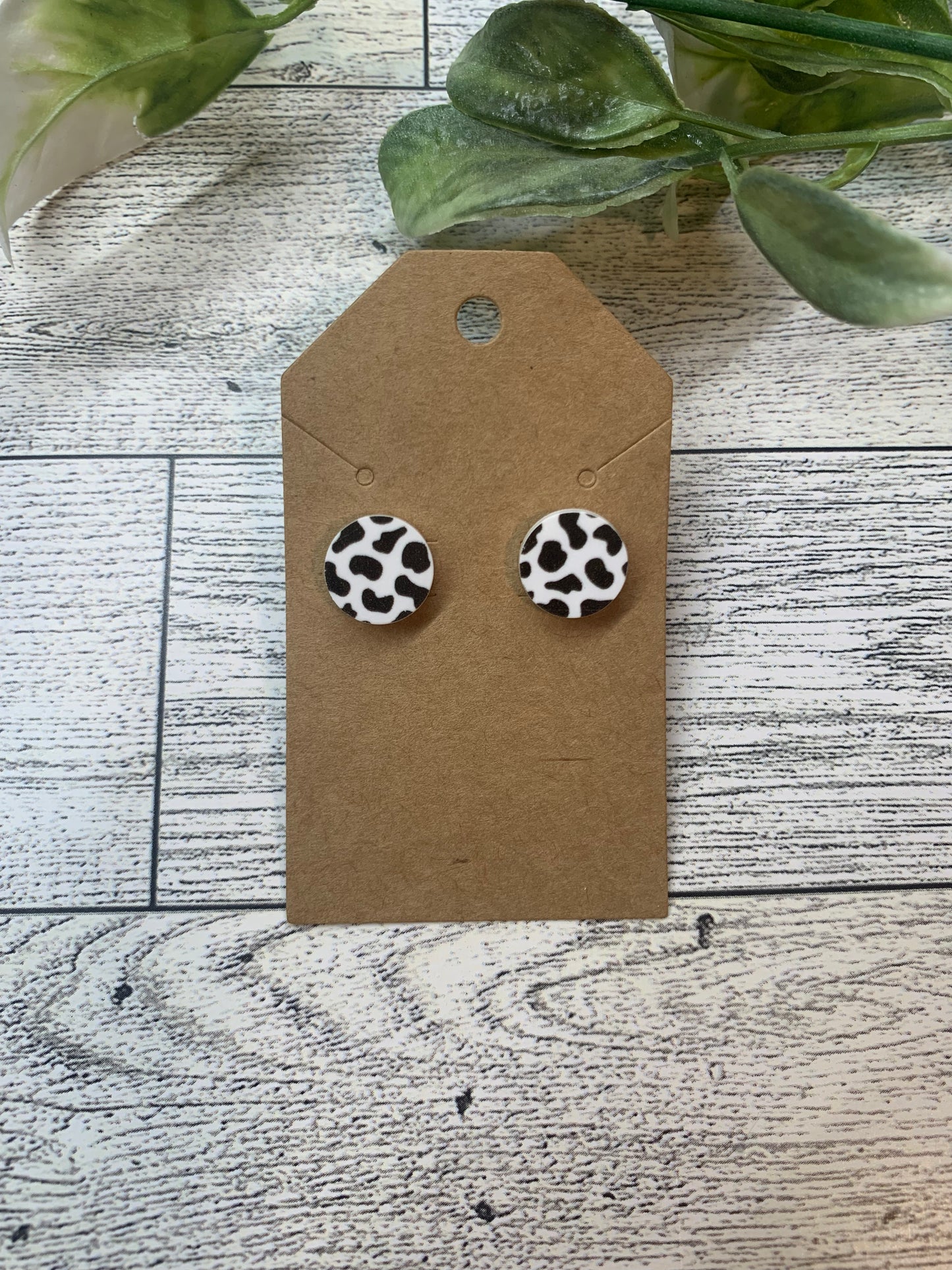Cow Print Studs