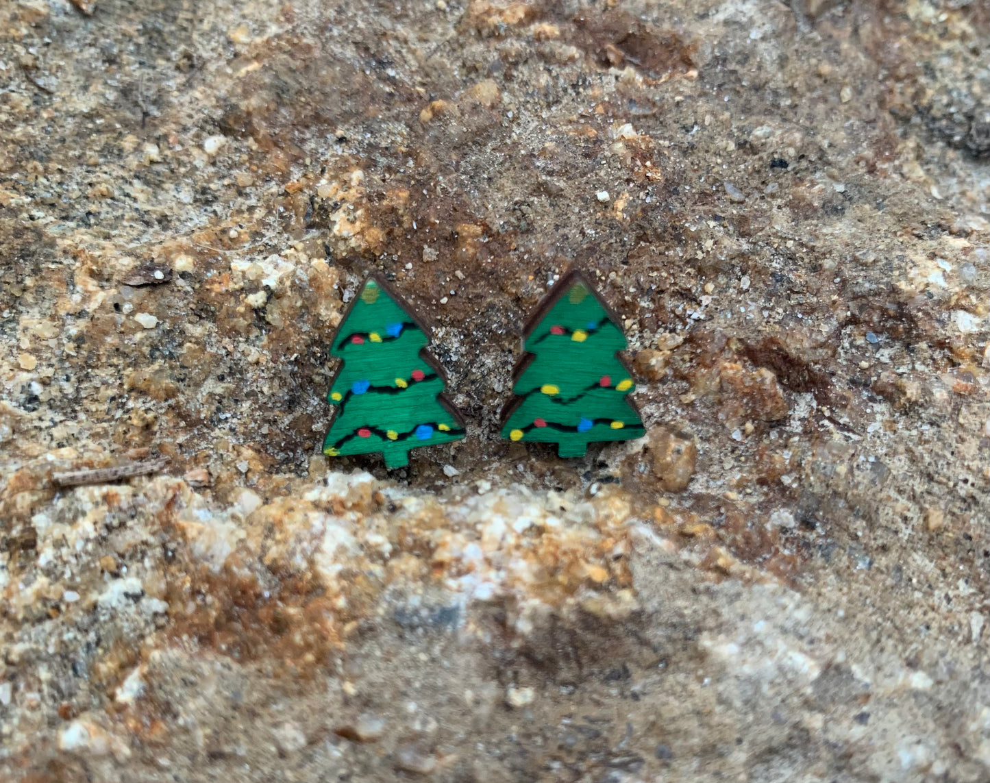 Christmas Wood Stud Earring