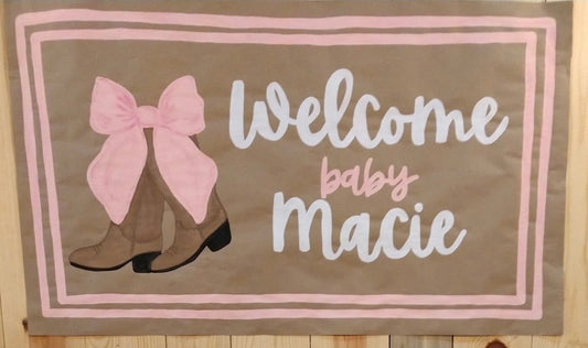 Boots Baby Shower Banner