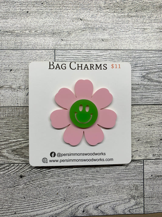 Smiley Flower Bag Charm