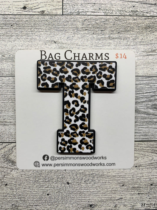 Patterned Initial Bag Charm