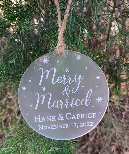 Merry and Married Ornament