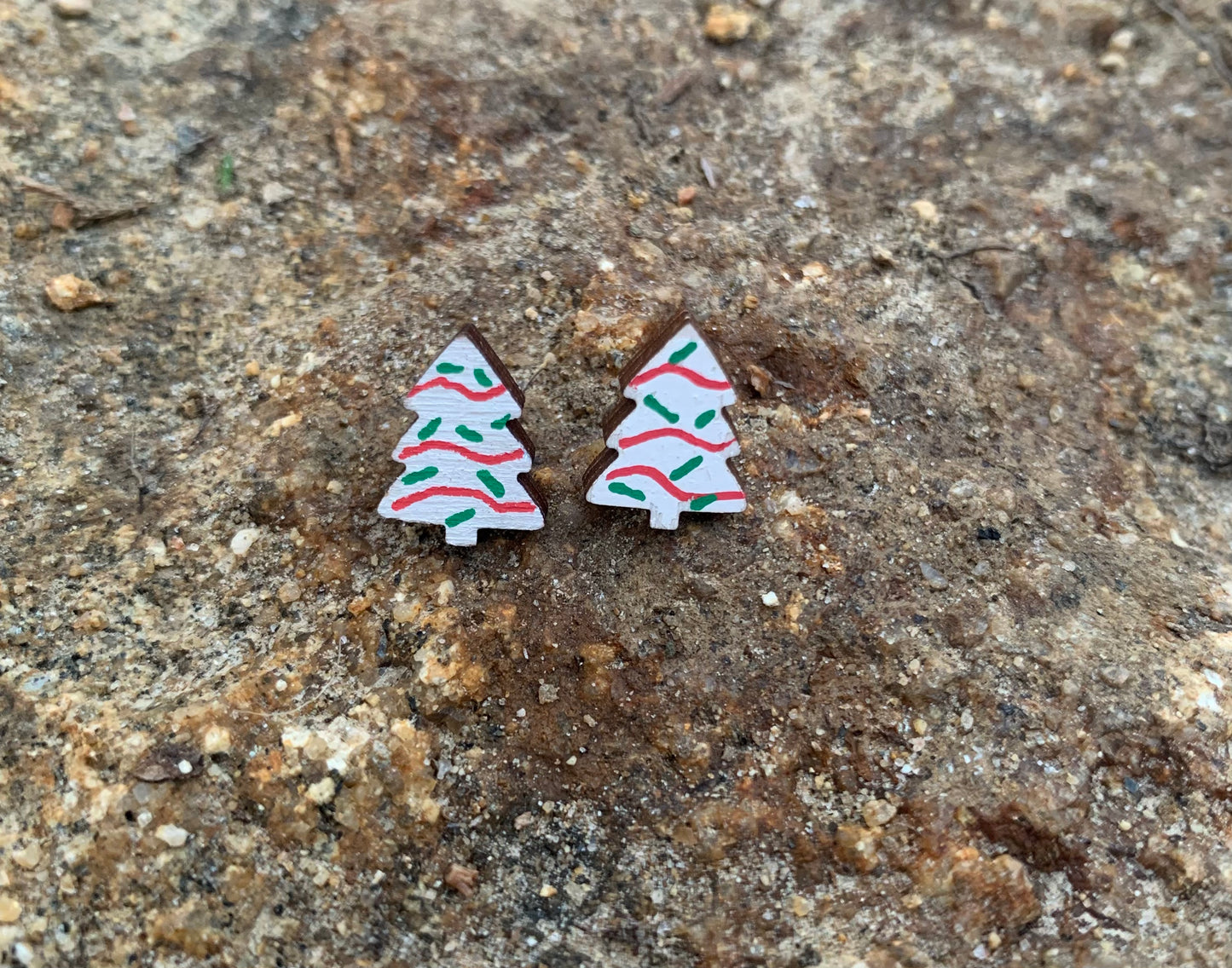 Christmas Wood Stud Earring