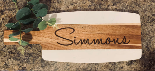 Custom Marble & Acacia Wood Serving Board